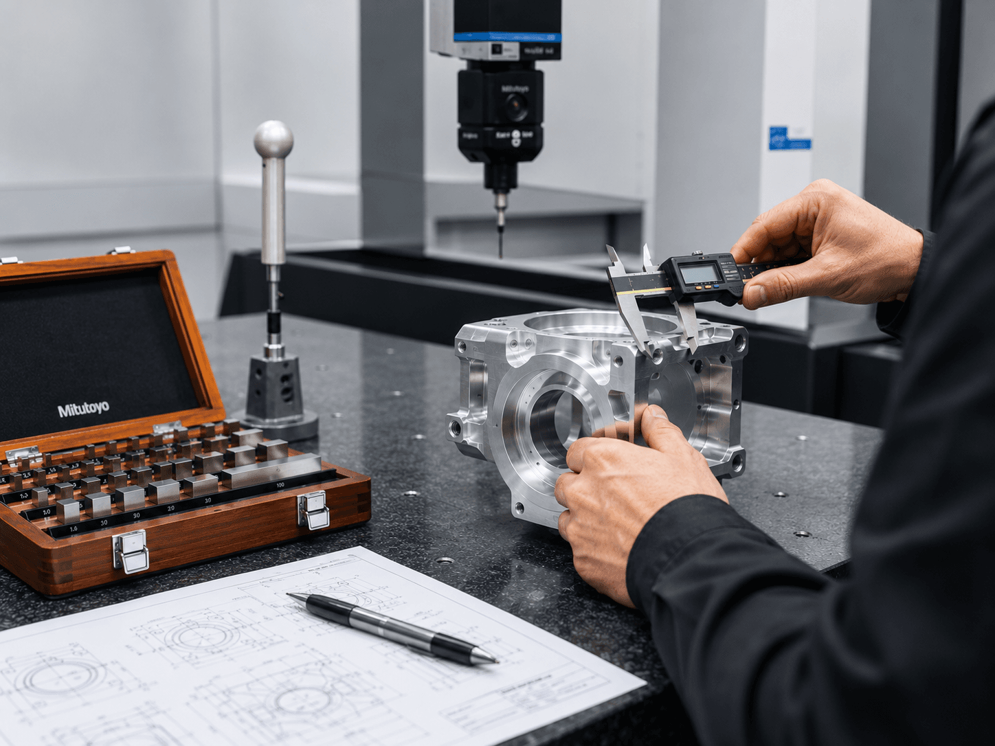 Quality inspection of CNC machined part