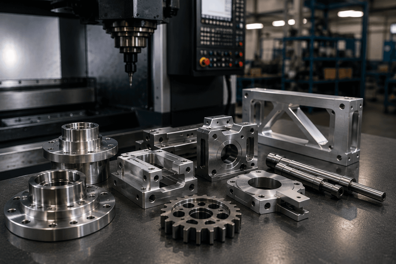 Precision-machined steel housing and mounting components for industrial machinery